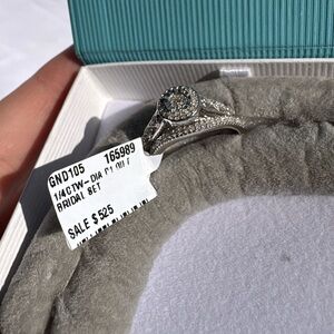 925 Sterling Silver Real Diamond Round Bridal Ring Set 1/4 CTW Size 7 Wedding